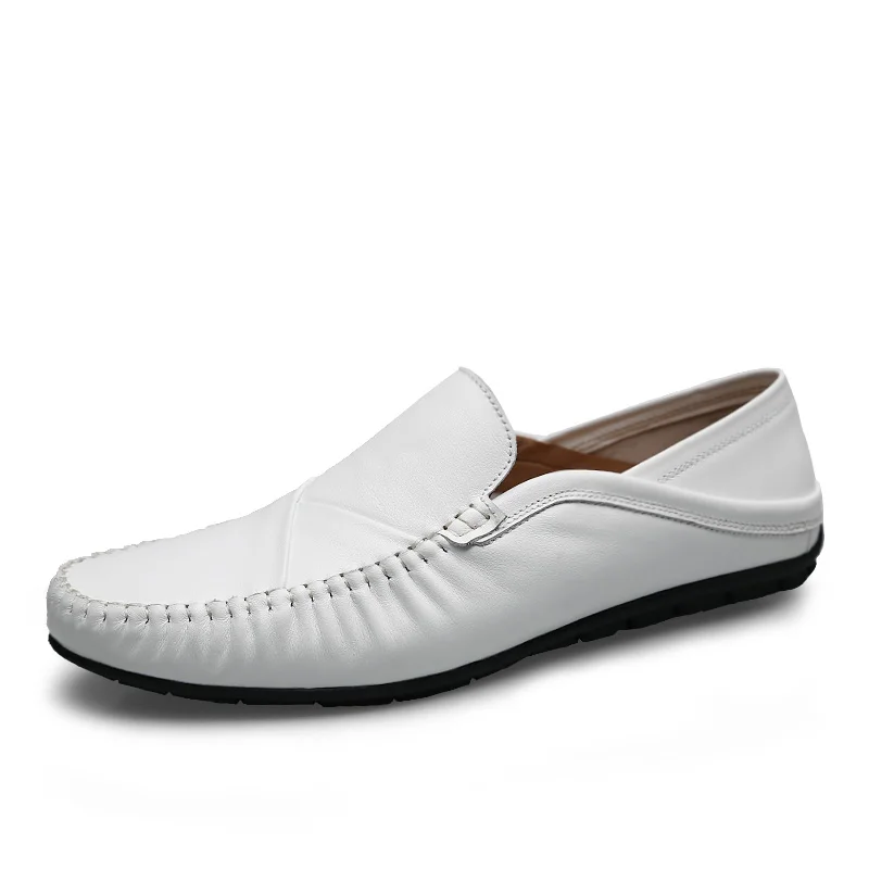 

2019 Men's Genuine Leather Shoes 37-45 Head Leather Soft Anti-slip Rubber Loafers Shoes Man Casual Real Leather Shoes %CF9018