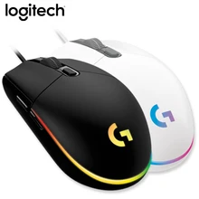 Orijinal Logitech G102 LIGHTSYNC/PRODIGY G203 oyun fare optik 8000DPI 16.8M renk özelleştirme 6 düğmeler kablolu beyaz siyah