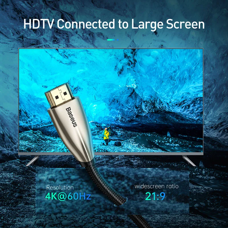 Baseus High Speed V2.0 HDMI Cable 4K Video Cable For TV Monitor Digital Splitter PS4 Swith Box Projector HDMI Wire Cord 5M Baseus High Speed V2.0 HDMI Cable 4K Video Cable For TV Monitor Digital Splitter PS4 Swith Box Projector HDMI Wire Cord 5M