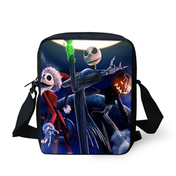 

ELVISWORDS Halloween Crossbody Bags For Women Jack Skellington Style Messenger Bags The Nightmare Before Shoulder Bags Kid Gift