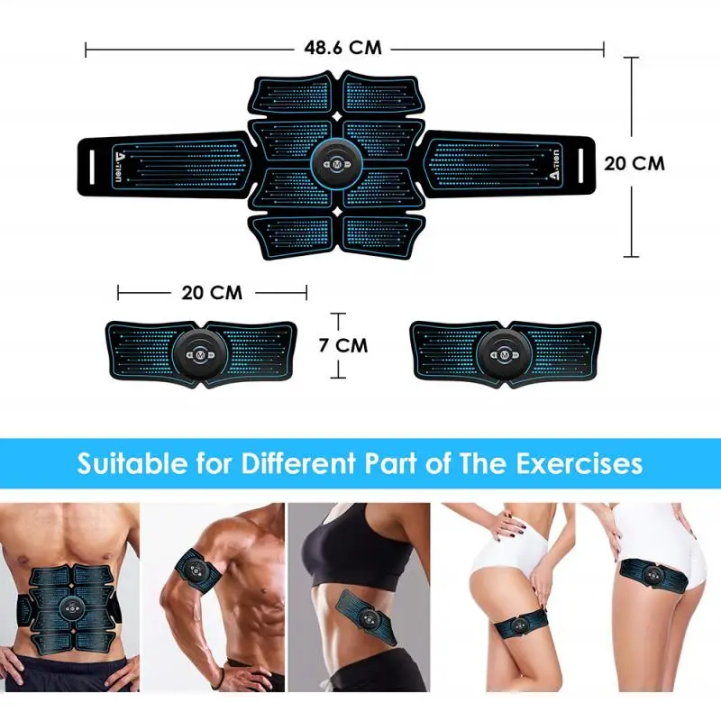 EMS Abdominal Belt Electrostimulation ABS Muscle Stimulator Hip Muscular Trainer Toner Home Gym Fitness Equipment Women Men 7