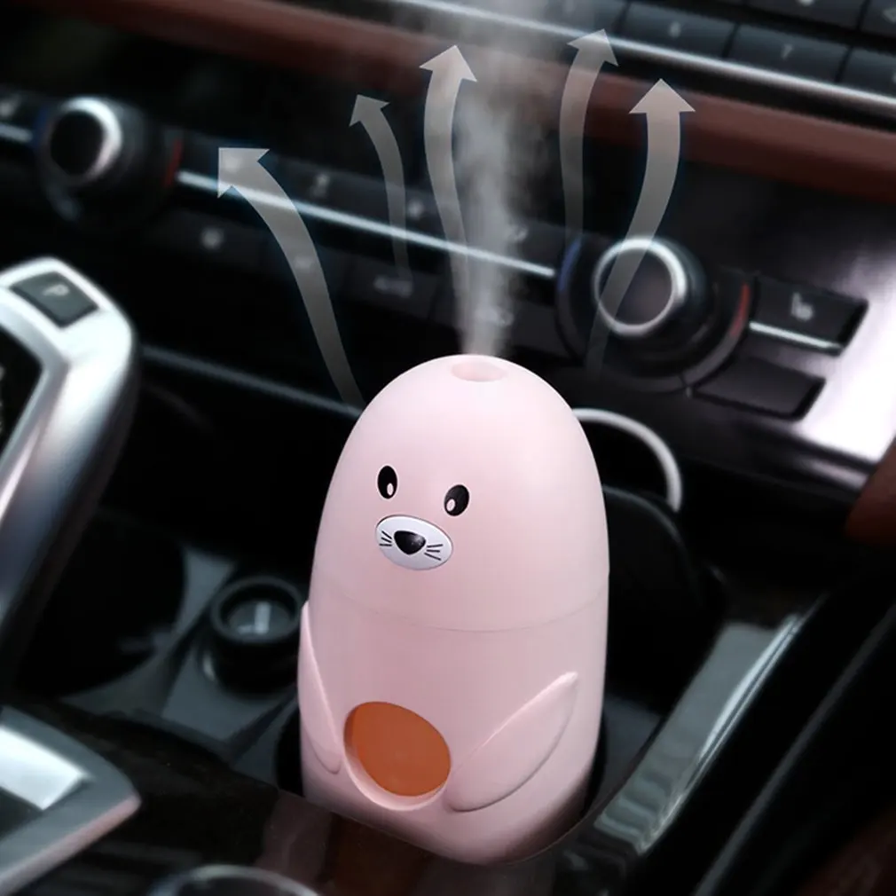 Creative Cute Seal LED Humidifier Portable Seal LED Lamp Humidifier Mini Night Light Air Diffuser Purifier Atomizer