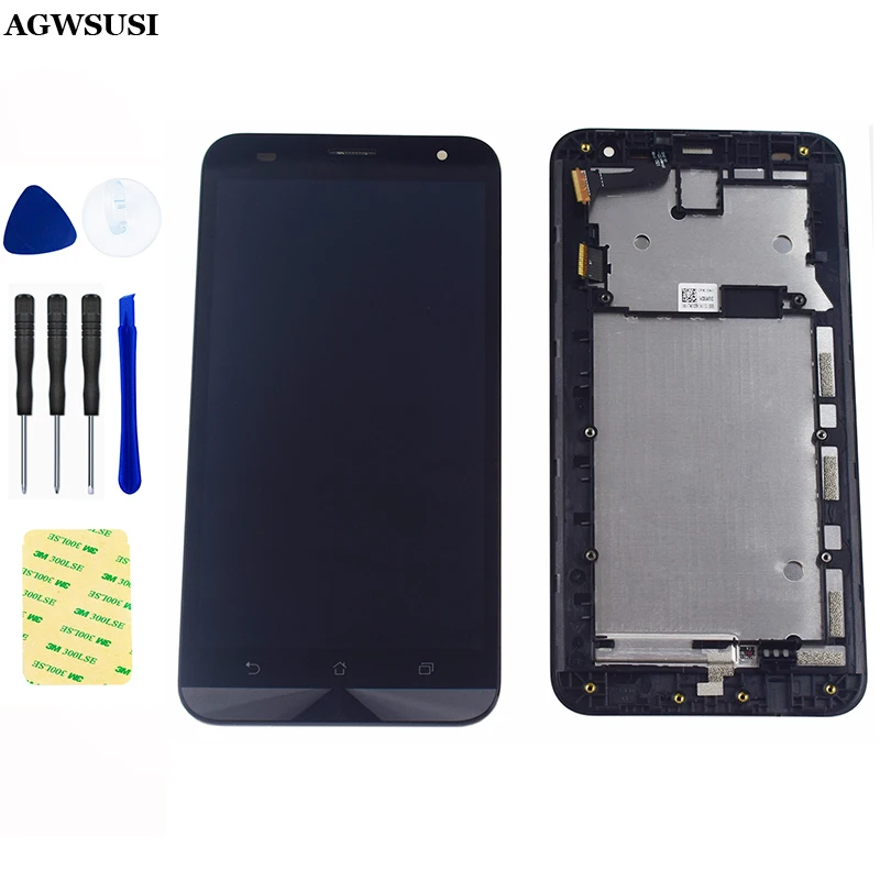 Per Asus Zenfone 2 Laser Ze550Kl Z00Ld Modulo Schermo Lcd + Touch Screen Digitizer Sensor Assemblaggio Vetro Con Cornice