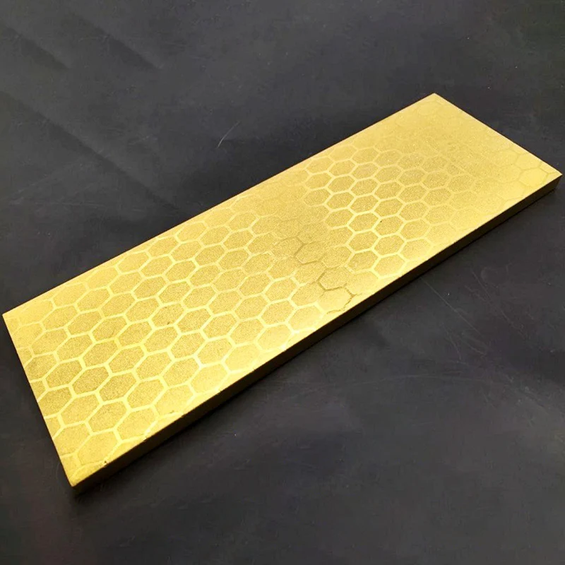 PHFU-200 X 70 X 8Mm Professional Large Diamond Whetstone 400 Grit / 1000 Grit Double-Sided Grinding Block Gold Without Base