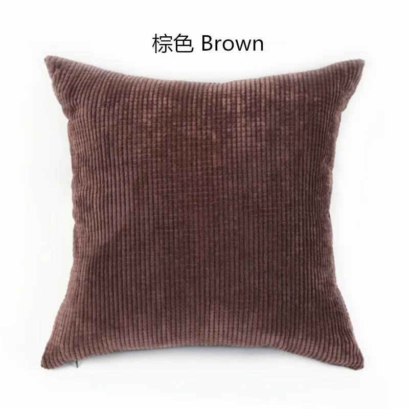 Small plaid Brown В полоску и клетку; мягкий чехол Мягкий Подушка полиэстер вельвет, плисовые, однотонный цвет, подушка в виде елки Чехол диван, домашний декор 30 35, 40 x40 45 50 изготовленный на заказ - Цвет: Small plaid Brown