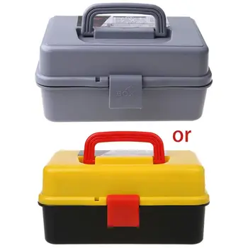 

New 3 Layer Folding Tool Storage Box Portable Hardware Toolbox Multifunction Car Repair Container Case