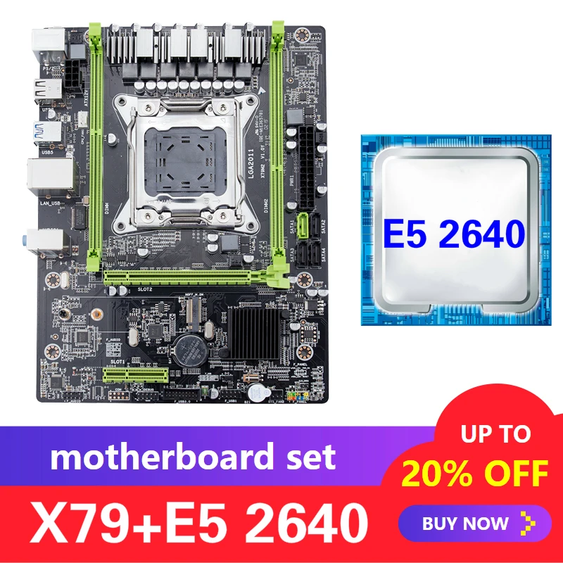 Kllisre X79 комплект материнской платы с Xeon E5 2640 LGA 2011 поддержка DDR3 память ECC Reg ATX USB3.0 SATA3 PCI-E NVME M.2 SSD