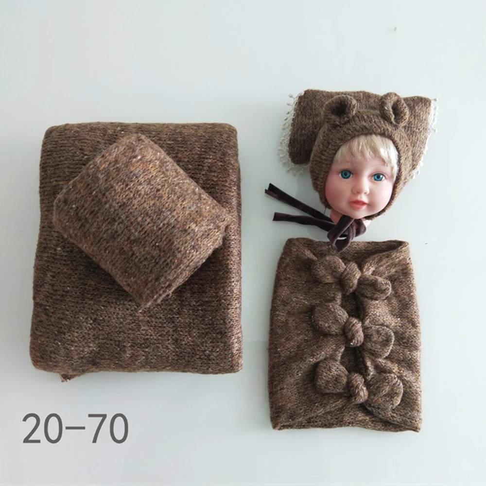 D& J 4 шт./5 шт. комплекты для новорожденных реквизит для фотосъемки ребенок позирует подушку шляпа капот обертывания фоновое одеяло Fotografia студия реквизит - Цвет: 5pcs Sets   20-70