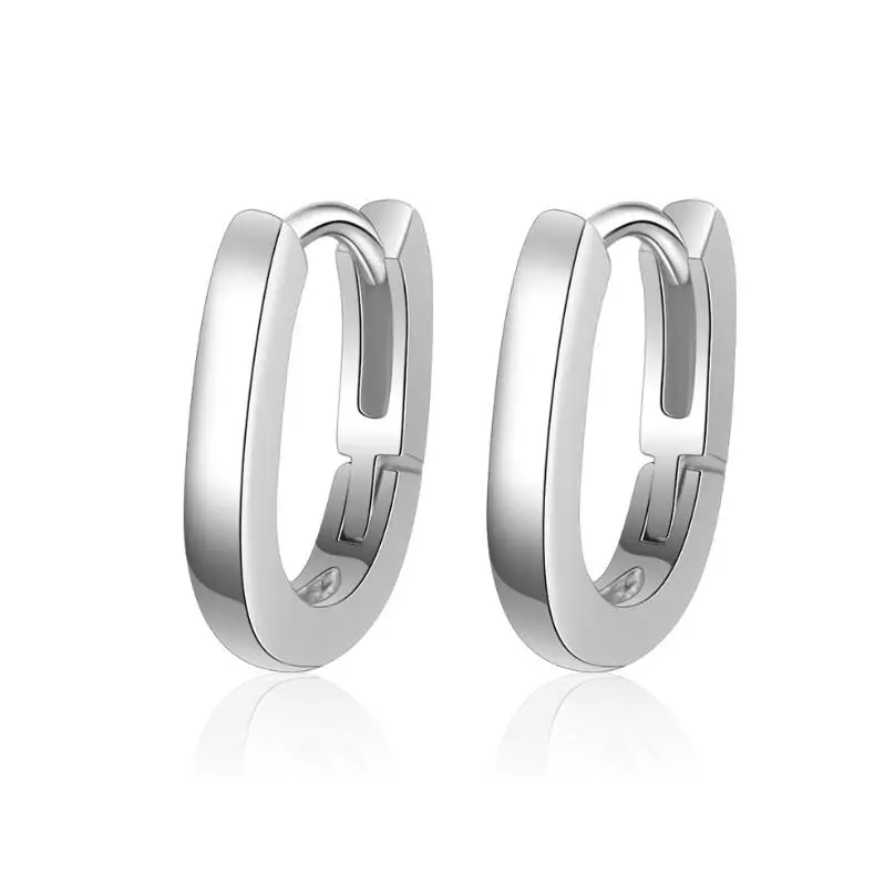 

Exquisite Geometric Ellipse Ear Hook Hoop Earrings For Women Trend Creative 925 Sterling Silver Party Gift Jewelry SAE409