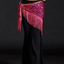 Hip-Scarf Dancing-Belts Belly-Dance-Costumes Sequins Tassel Women Mesh for New-Style