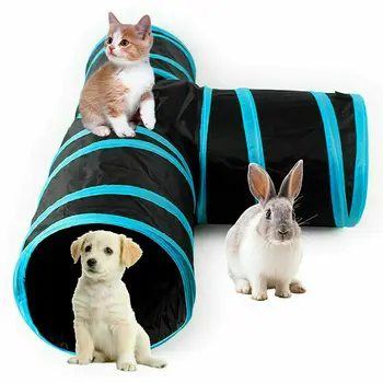 

3 WAY Y Shape Waterproof Collapsible Pet Rabbit Cat Kitten Playing Toy Pet Foldable Exercise Tunnel Tube Toys Pet Supplies