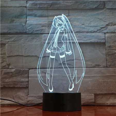 3D лампа комикс девушка для украшения спальни USB сенсорный ночник лучший пренспосланный для детей подарок светодиодный ночник лампа 1682