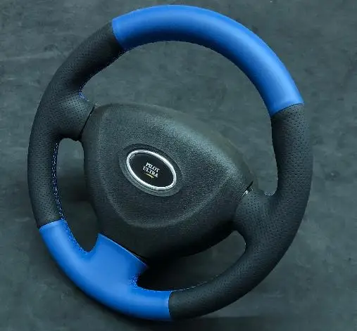 Blue stitch Оплетка на руль для Lada Pilot Ultra, Нива, Лада чехол на руль funda volante - Название цвета: Blue stitch