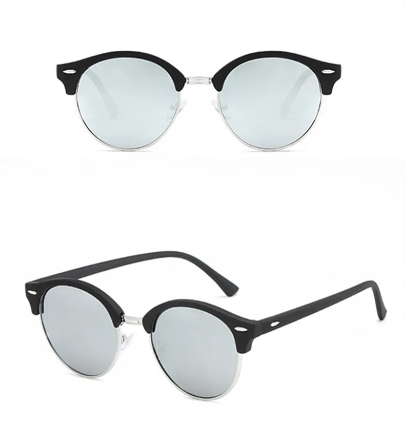 YOOSKE классические круглые солнцезащитные очки, поляризационные мужские солнцезащитные очки для вождения, женские ретро очки с полурамкой, очки для ночного видения