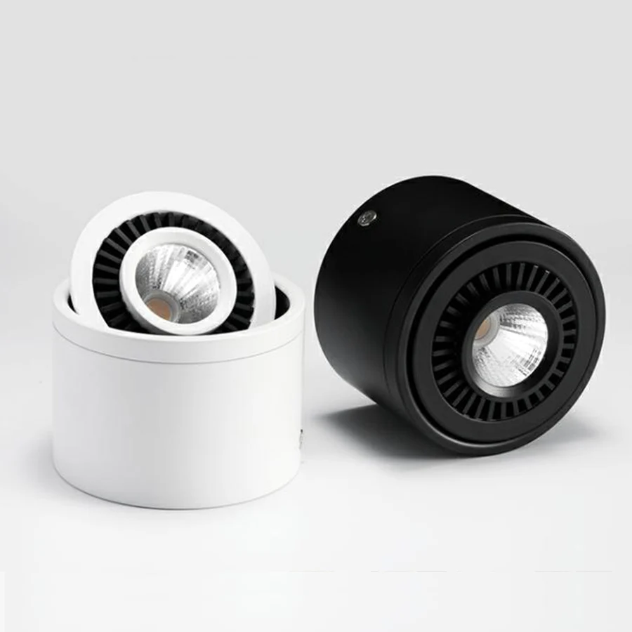 360 регулируемое поверхностное крепление СВЕТОДИОДНЫЙ светильник круглый 3W 7 Вт 10 Вт 15 Вт декоративное освещение COB светильник AC110V/240 В