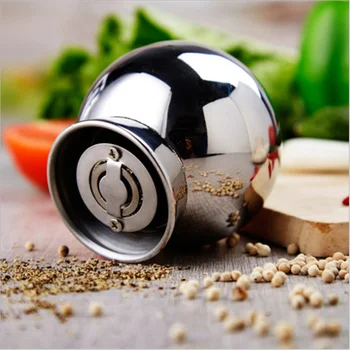 

1PC Manual Stainless Steel Pepper Grinder Sea Salt Sichuan Pepper Herbs Crusher Grinding Tool - Size L