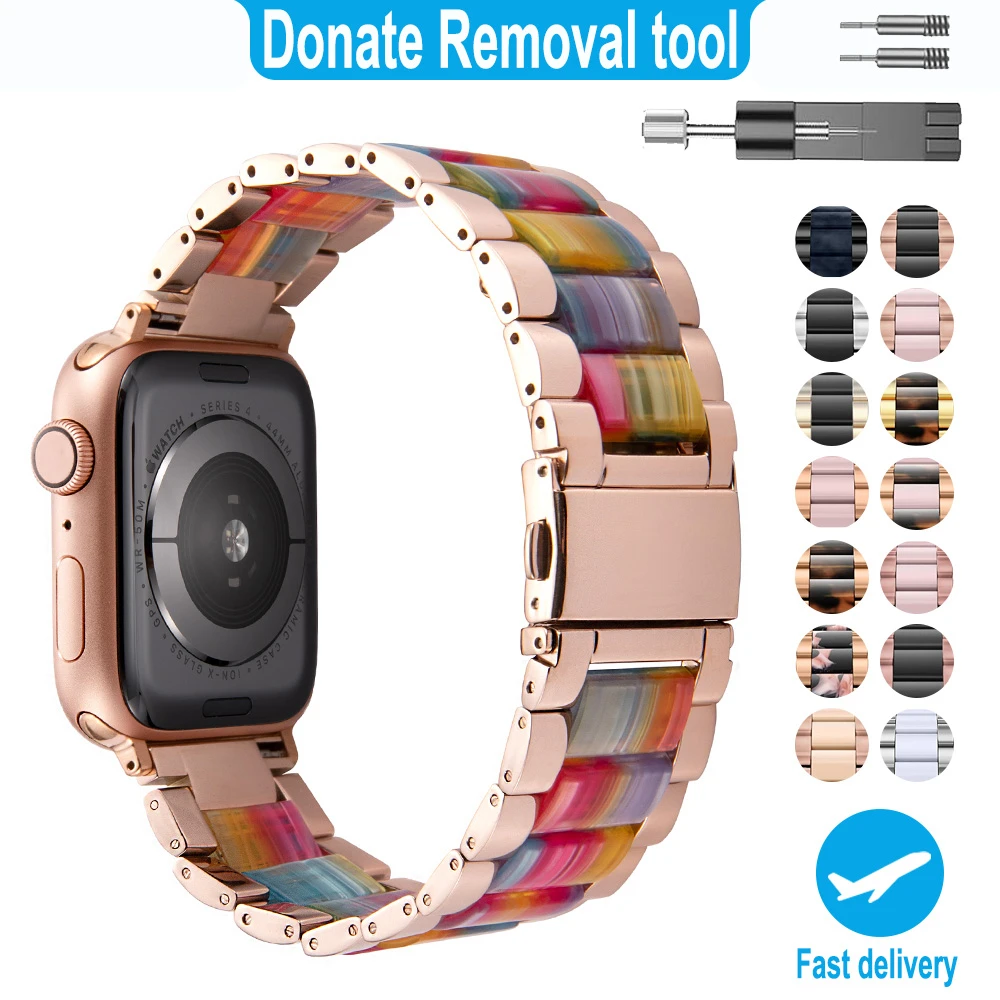 Ремешок из полимерной нержавеющей стали для apple watch 5 band 44 мм iwatch 42 Series 4 3 2
