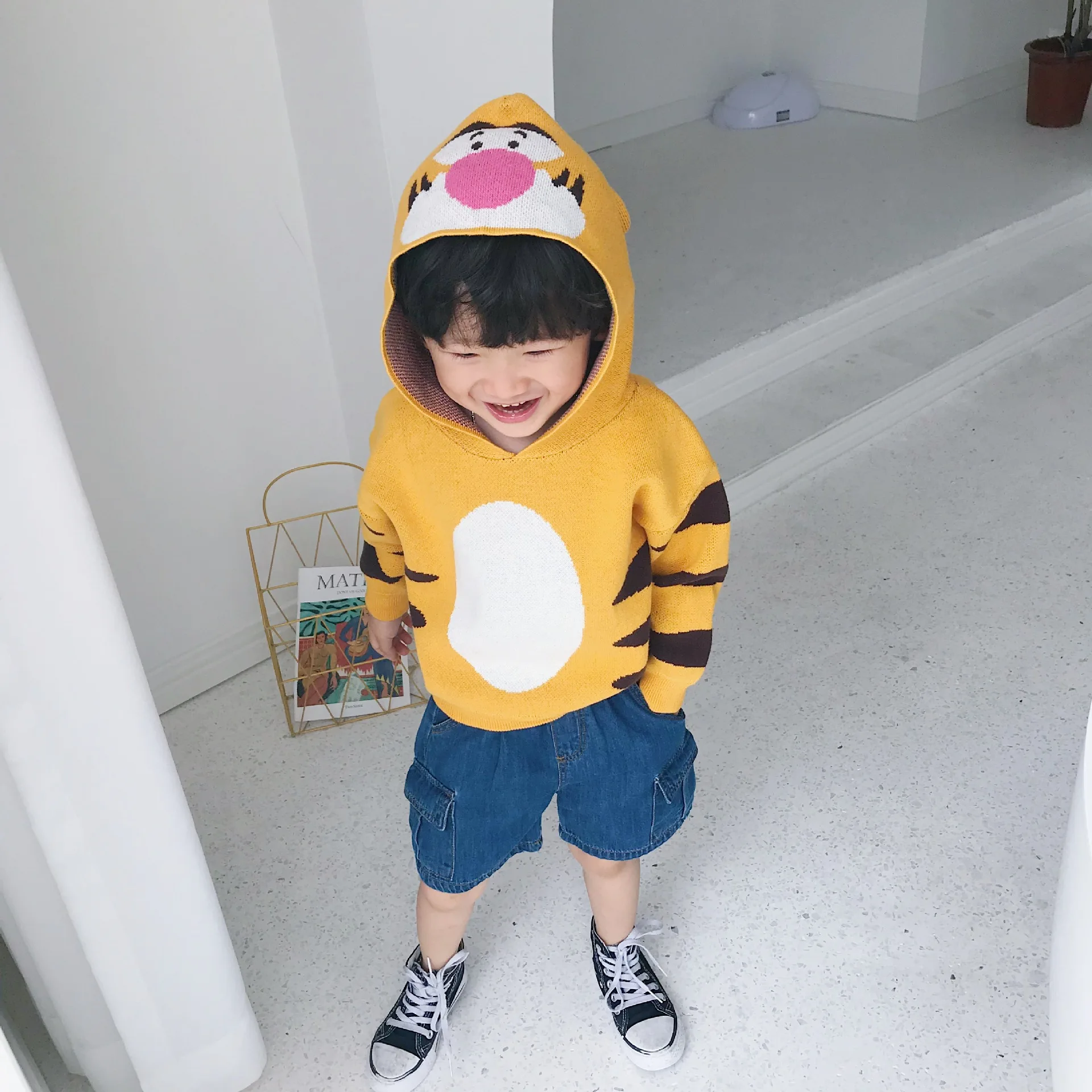 19 Autumn And Winter Men's And Women's Child Baby Three-dimensional Cartoon Animal Pullover Hooded Sweater Jacket Cotton Cute Co