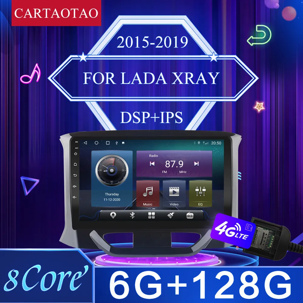 Автомобильный мультимедийный видеоплеер для LADA Xray X ray стерео-система на Android 10 с