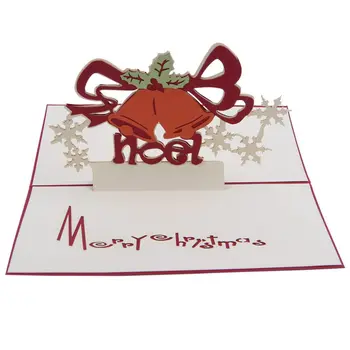 

Handmade Blank 3D Up Greeting Card PostCards Christmas Jingling Bell with Matching Envelope Laser-Cut Surprisingly Perfect D