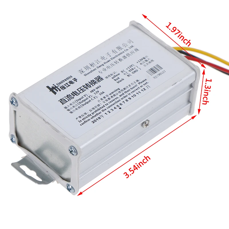 1 шт. DC 48 V-96 V постоянного тока до 12V-10A 120 Вт конвертер адаптер для Электрический аккумулятор машины ark