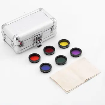 

Hot 1.25" 31.7mm Eyepiece Colored Filter Set & Moon Filters Accessories for Telescope Set With Aluminum Case
