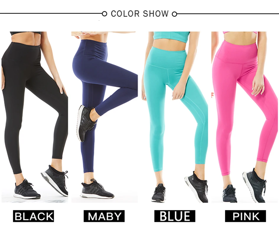 ROEGADYN штаны для йоги, эластичные Леггинсы для йоги с высокой талией для женщин, спортивные Леггинсы, чистый цвет, обтягивающие