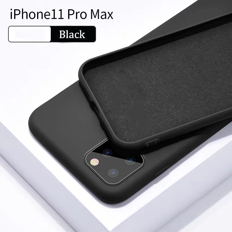 Жидкий силиконовый чехол для iphone 11 pro max X XS XR для iphone 6 7 8 Plus Мягкий тонкий полное покрытие 9-цвет чехол s