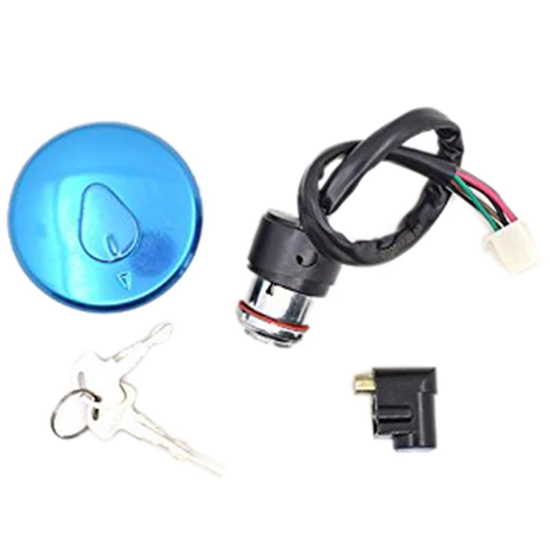 Motorcycle Ignition Switch Lock+Fuel Gas Tank Cap Cover 2 Keys Lock Set for Haojue Suzuki Gn125 Gn 125 125Cc Spare Parts | Автомобили и