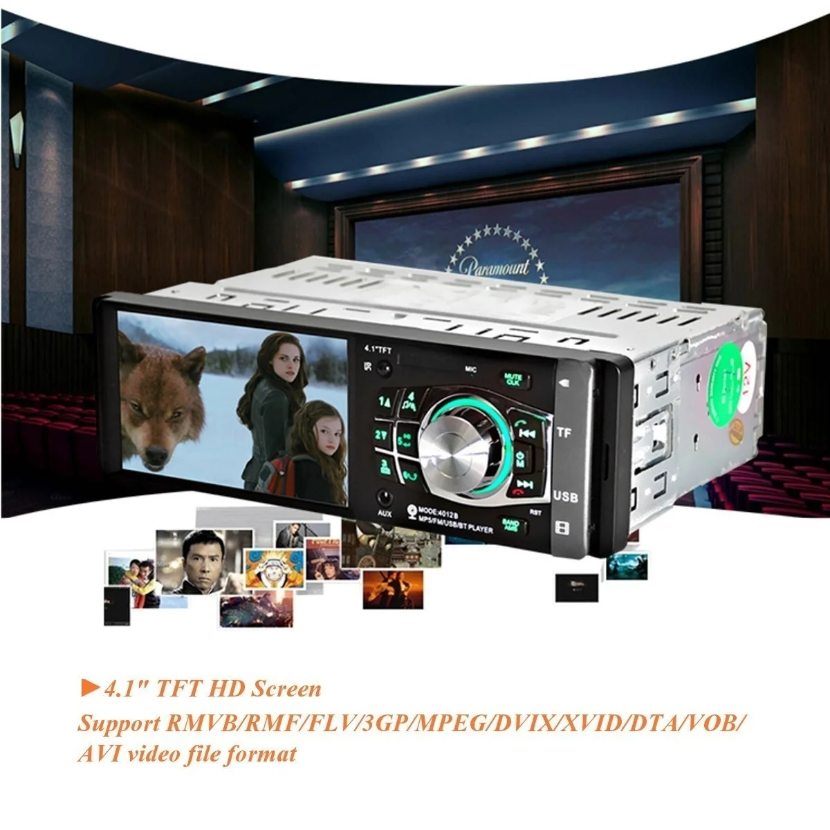 4," Bluetooth 1 Din автомагнитола стерео HD AUX FM USB TF MP5 плеер с камерой заднего вида+ пульт дистанционного управления