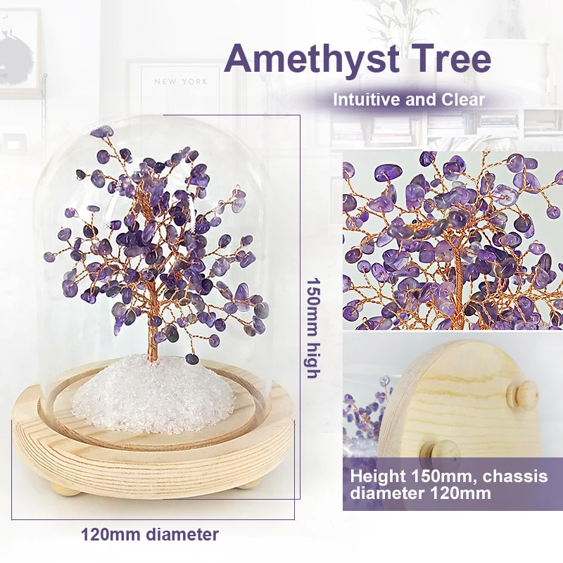  1PC Natural Crystal Amethyst specimen Quartz Amethyst Tree Home Decoration Color Study Bedroom Heal - 4000440486473