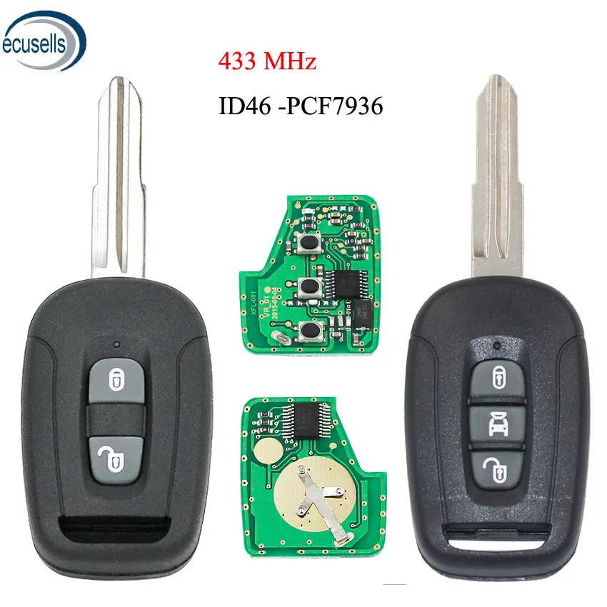2 кнопки дистанционного брелока 433 МГц 7936 чип ID46 для Chevrolet Captiva 2008-2013