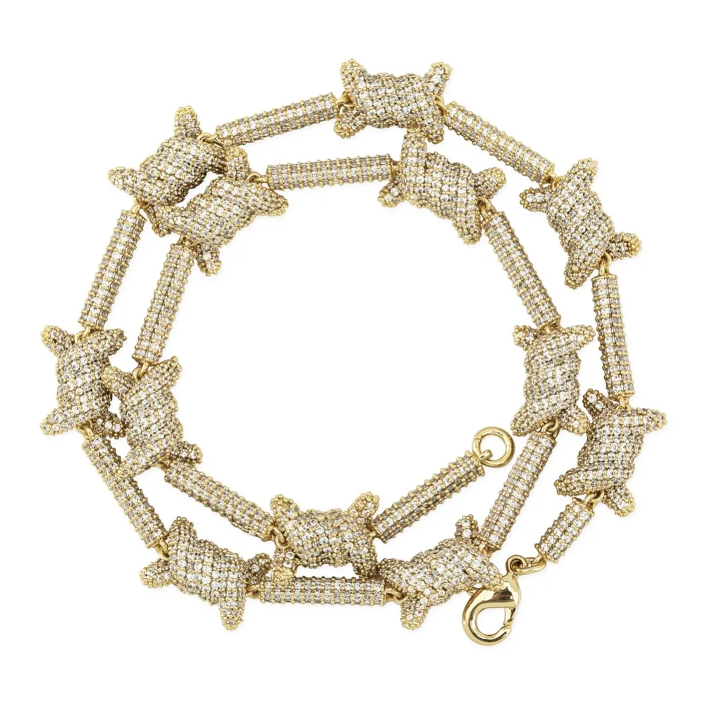 TOPGRILLZ, 10 мм, ожерелье с узлом в виде узелка, цвета: золотистый, серебристый, на цепочке, 3 А, кубический циркон, в стиле хип-хоп, мужские ювелирные изделия