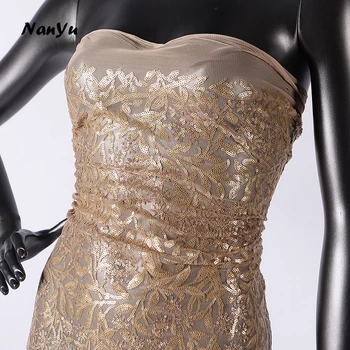 

Nice Golden Mesh Lace Sequin Embroidered Fabric For Garment Designer