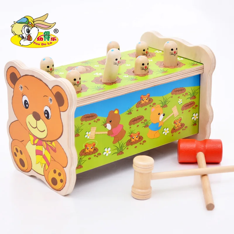 

Large Size Bear Parent And Child Play Hamster Infants Beat Parent And Child Interactive Game Wooden Educational Toys