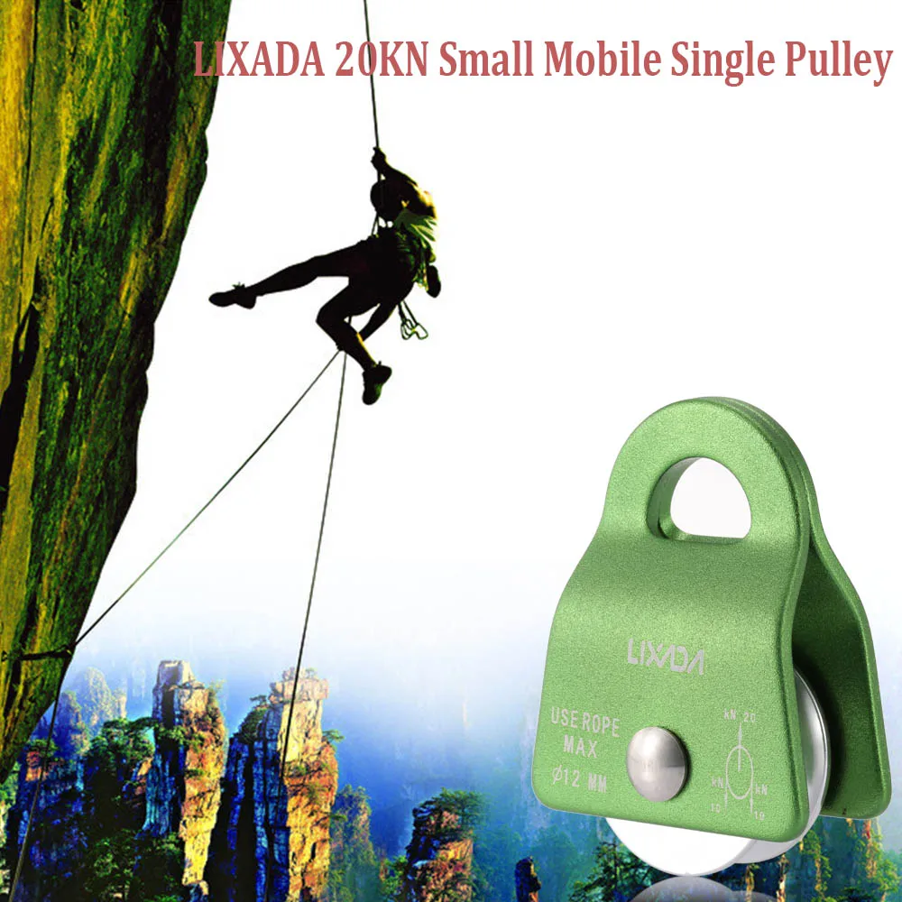 

Lixada 20KN Small Mobile Single Pulley Swing Side Climbing Rigging Rescue Aluminum Alloy Fix 12mm