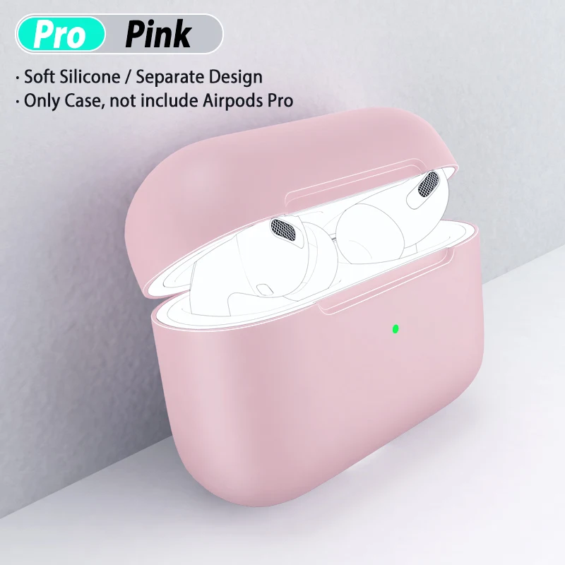 Защитный чехол для Apple Airpods Pro Air Pods Pro чехол силиконовый чехол для Airpod Pro чехол s Tranparent прозрачный Кристальный чехол - Color: Pink