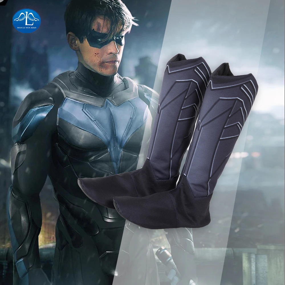 Titans костюм Nightwing обувь на карнавал Хэллоуин Маскарад Диком Грейсоном супергерой