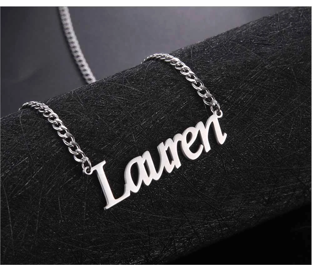 Lemegeton 3 mm kubanische Kette, personalisierte, individuelle Namenskette für Damen und Herren, goldfarben, Edelstahl, Schmuck, Mama-Geschenke – Detail 10