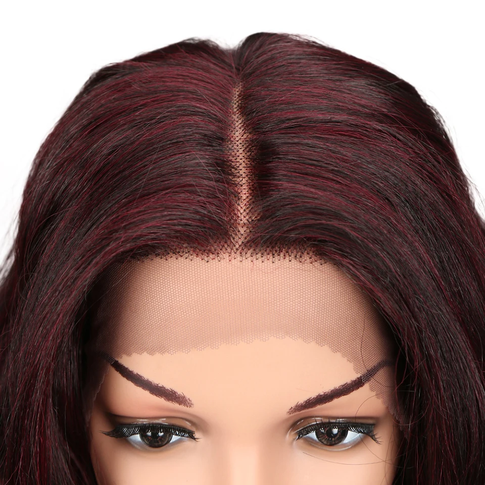 M Wig 20 дюймов Ombre цвета: золотой темно красный длинные волнистые волосы перукасы
