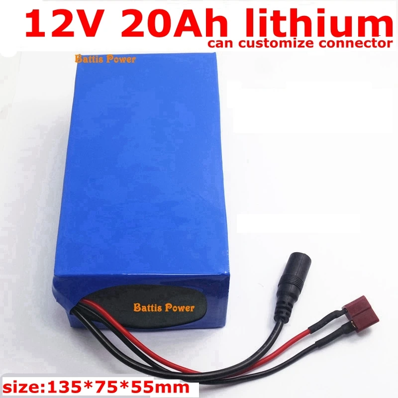 Батарея питания 12v 20ah 20000mah 12v Dc литий-ионная литиевая упаковка для 200w тележка для гольфа запасная мощность 12 Cctv камера+ 3A зарядное устройство