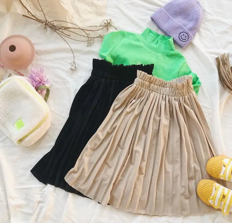 

2019 Wholesale New Girls Draped Skirt Autumn Fashion Girls Skirts 2-8t PQ59