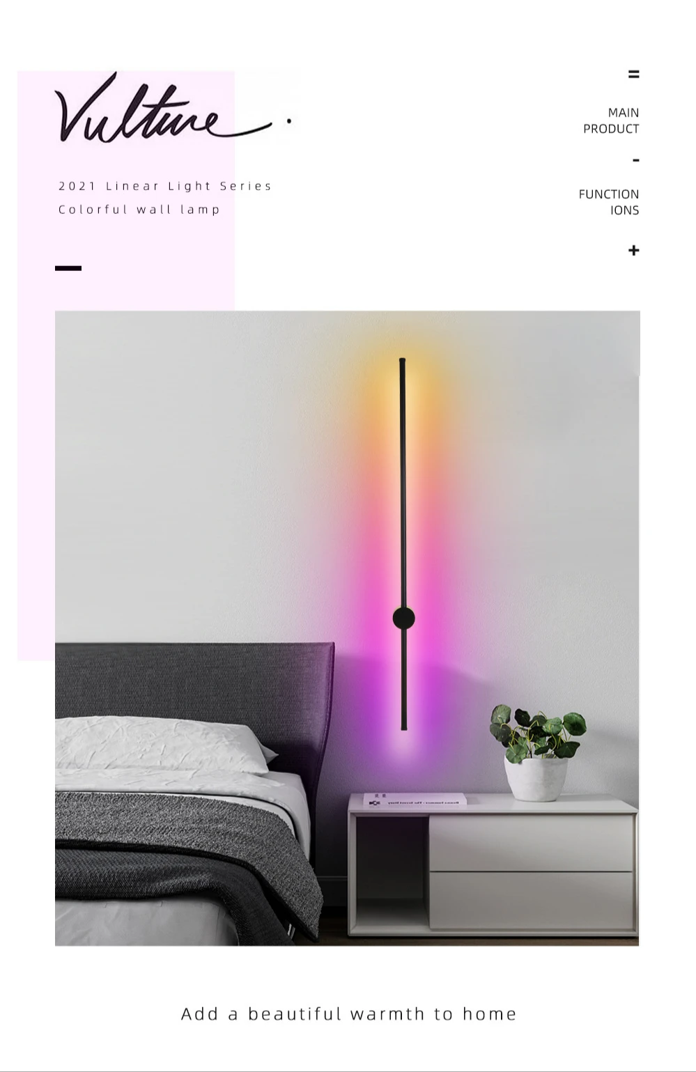 wall sconces for living room Led Wall Lamp Long RGB Wall Light Atmosphere Decor For Home Bedroom Living Room Bar Corridor Sofa Background Wall Linear Fixture led wall lamp
