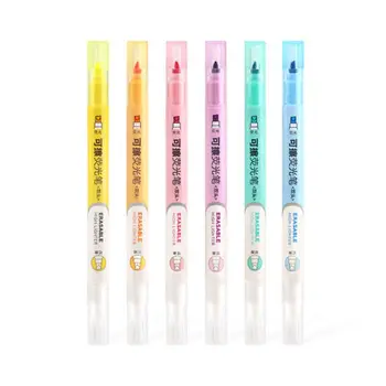 

6pcs Double Head Erasable Highlighter Pen Marker Pastel Liquid Chalk Fluorescent Pencil Drawing Stationery C90C