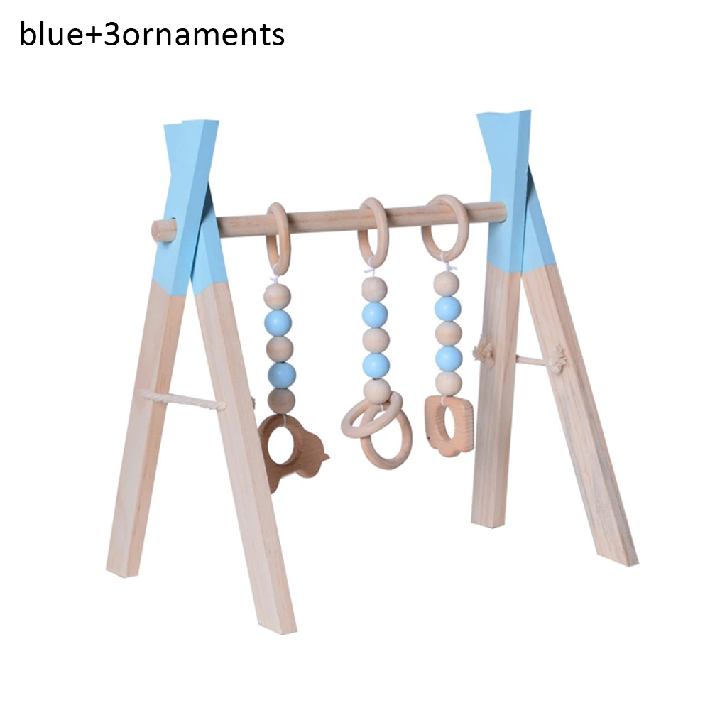 Blue With 3toys Скандинавские детские игрушки для занятий в тренажерном зале, деревянные сенсорные игрушки для детской комнаты, Креативные аксессуары для детской комнаты, аксессуары для декора комнаты, реквизит для фотосъемки - Цвет: Blue With 3toys