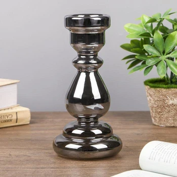 

Glass candlestick for 1 candle "Classic" silver 20.5x10x10 cm 4289336