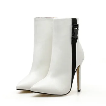 

Autumn and winter new style large size women's boots pointed high boots casual boots single boots naked