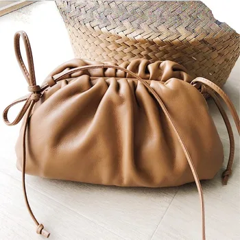 

Cloud bags Summer Net Red Star Same Genuine Leather Shoulder Messenger bags with Wrinkled Dumpling