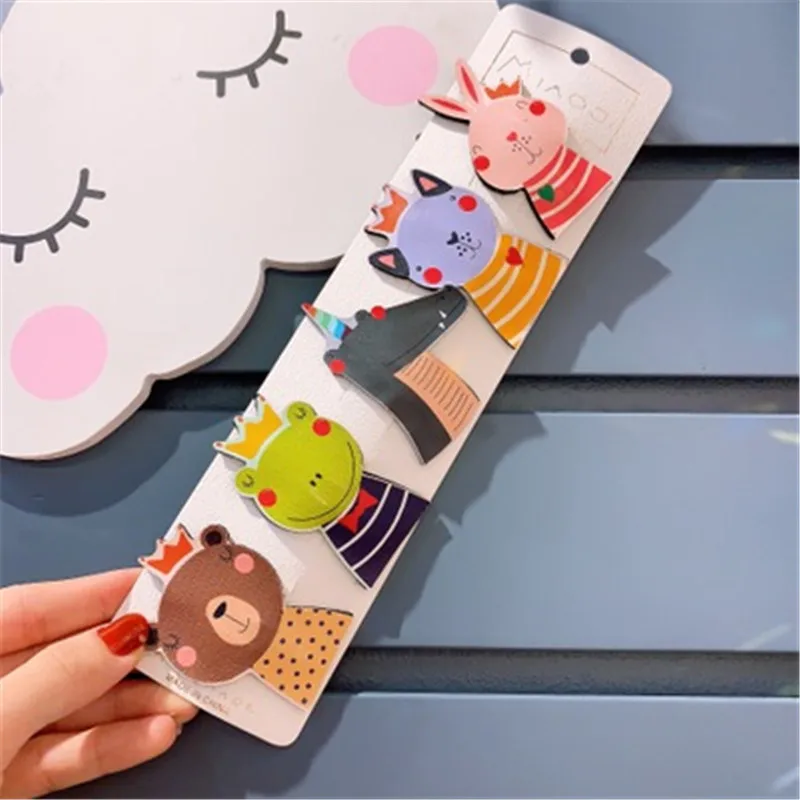 Korean PU Cartoon Animal Cute Kids Children Girls Fall Winter BB Hairpins Hair clips Head wear Hair Accessories-SWC5-W7