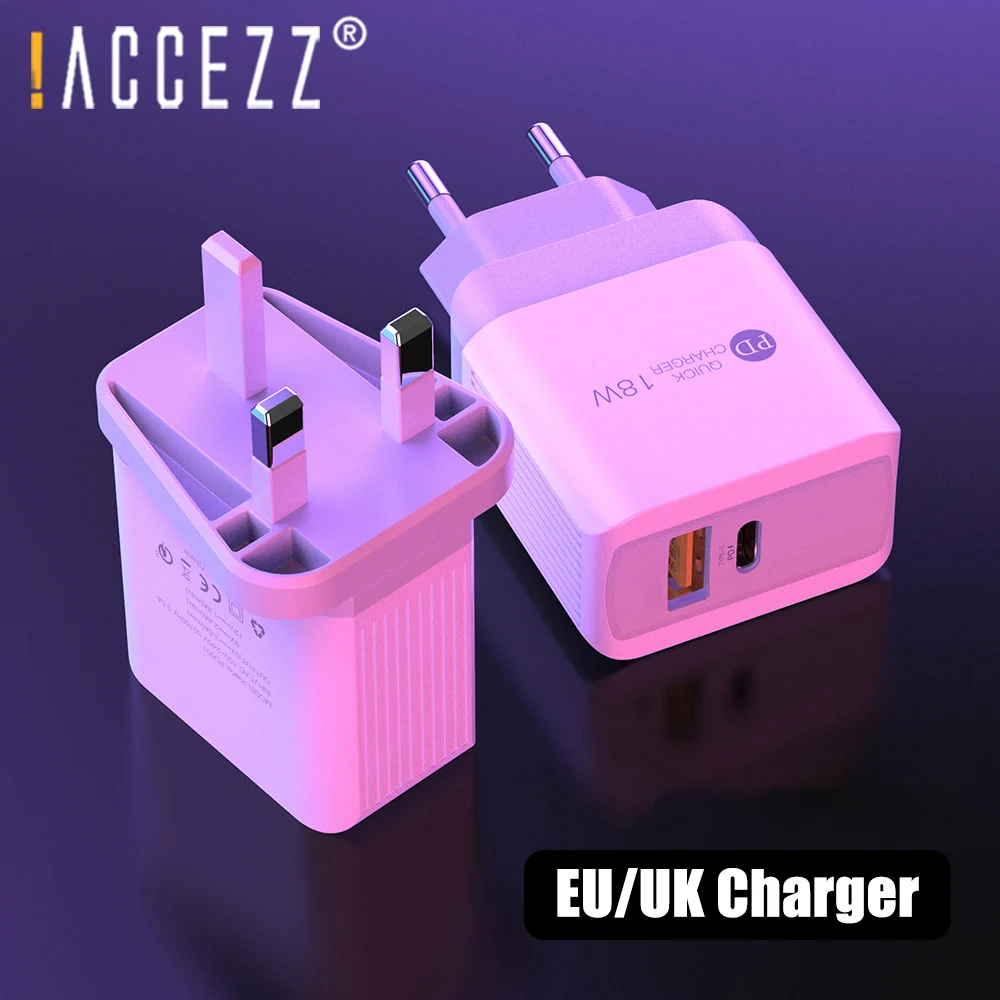 ! Сетевое зарядное устройство ACCEZZ с двумя USB портами 18 Вт быстрая зарядка 3